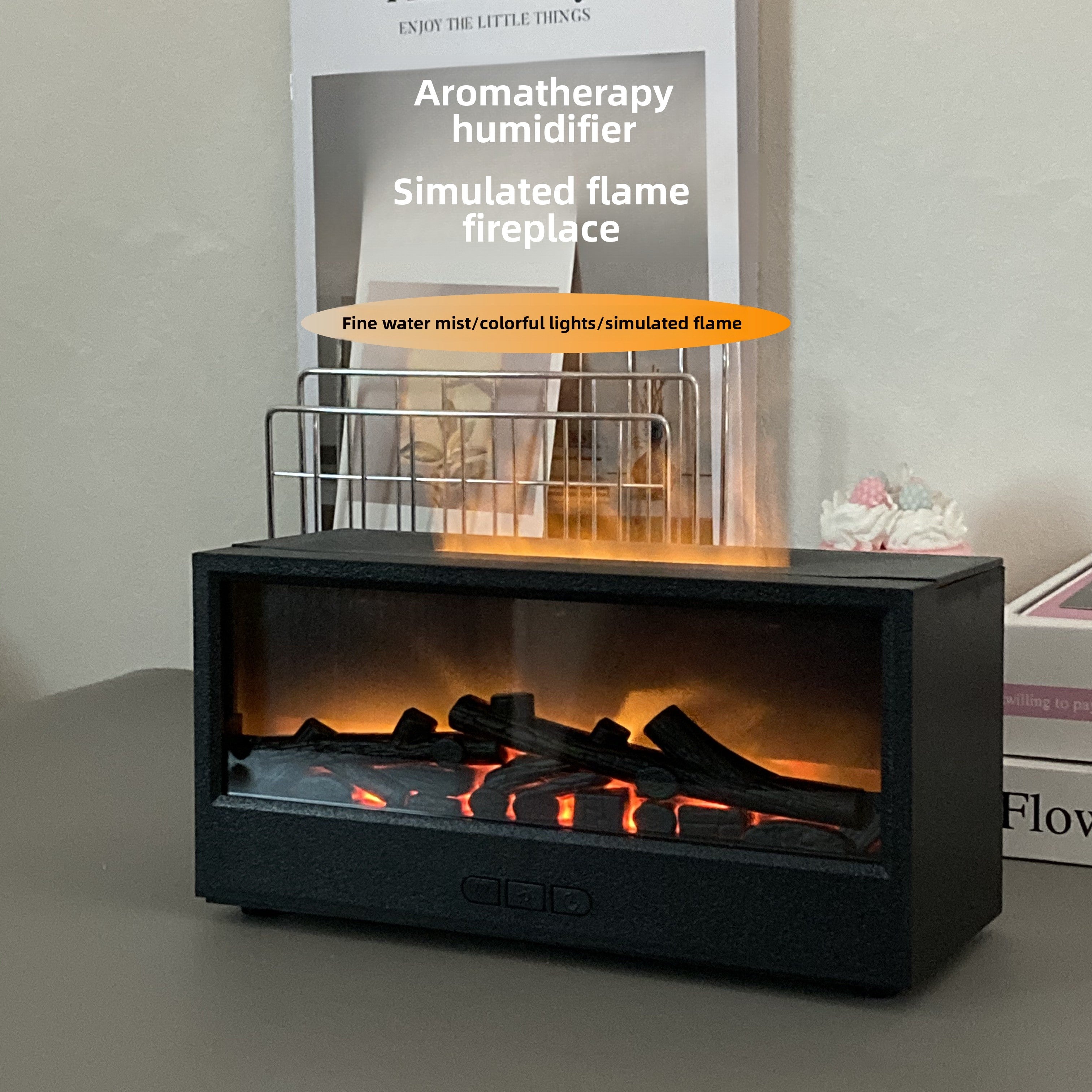 Simulated Flame Aroma Diffuser with Humidifier Function